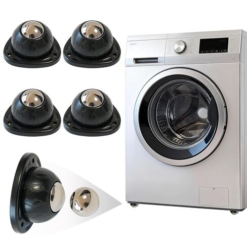 Black Stainless Steel Self Adhesive Caster Wheels – 4 Pack Large Profile Swivel Ball Casters, 60 LBS Load Capacity Per Wheel, Universal Pulley for Furniture, Storage Bins, PC Cases, Large Appliances in Kuwait