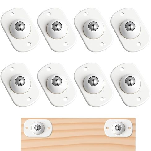 8 Pcs Self Adhesive Caster Wheels Appliance Rollers Appliance Slider 360° Swivel Universal Wheel Small Casters Sticky Pulley for Kitchen, Trash Can, Small Furniture, Storage Box (White) in Saudi Arabia