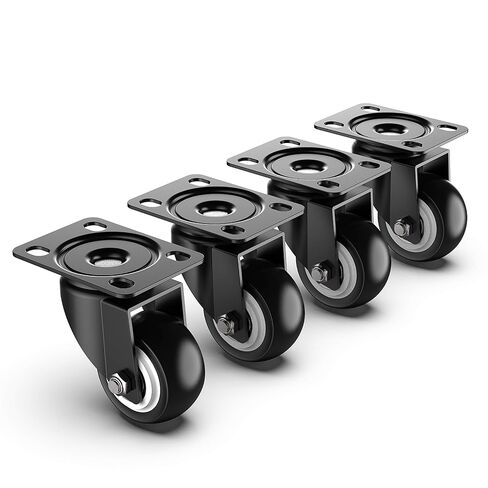 HOLKIE 2 Inch Swivel Caster Wheels - Heavy Duty 600 Lbs Capacity (Pack of 4) - Silent Polyurethane Casters No Brake - Non-Marking Rubber Replacement Wheels for Furniture, Cart, Workbench & Dolly in Kuwait