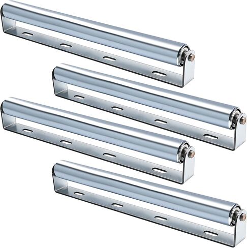 10" Long Rollers with Bracket 1.5" Dia Galvanized Steel Conveyor Roller for Roller Stands Woodworking and Conveyors, 4 Pack in Kuwait