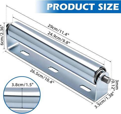 10" Long Rollers with Bracket 1.5" Dia Galvanized Steel Conveyor Roller for Roller Stands Woodworking and Conveyors, 4 Pack in Saudi Arabia