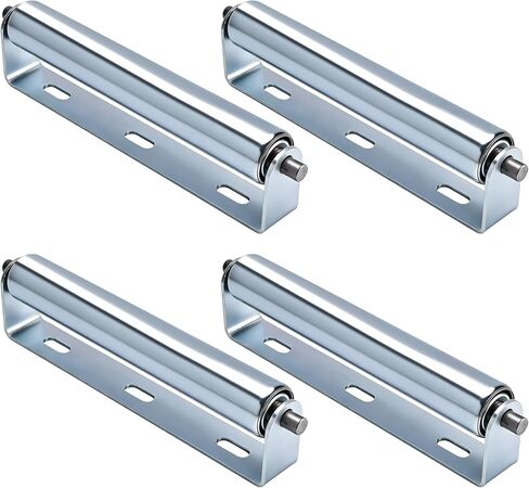 10" Long Rollers with Bracket 1.5" Dia Galvanized Steel Conveyor Roller for Roller Stands Woodworking and Conveyors, 4 Pack in Saudi Arabia