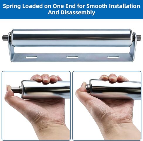10" Long Rollers with Bracket 1.5" Dia Galvanized Steel Conveyor Roller for Roller Stands Woodworking and Conveyors, 4 Pack in Saudi Arabia