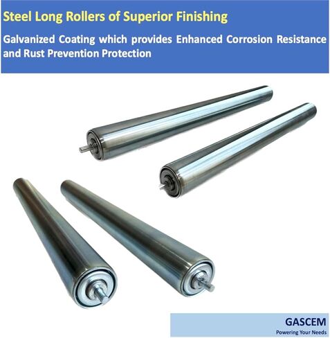 عبوة من 4 بكرات طويلة | بكرات ناقلة بطول 16 بوصة وقطر 1.5 بوصة | الصلب المجلفن | دعم متعدد الاستخدامات للحوامل الدوارة والأعمال الخشبية والناقلات الأسطوانية in Kuwait