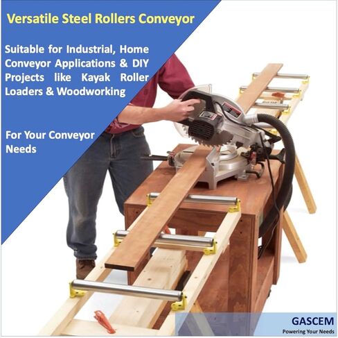 عبوة من 4 بكرات طويلة | بكرات ناقلة بطول 16 بوصة وقطر 1.5 بوصة | الصلب المجلفن | دعم متعدد الاستخدامات للحوامل الدوارة والأعمال الخشبية والناقلات الأسطوانية in Kuwait