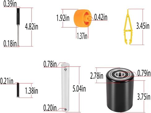 PTH50 Pallet Jack Front Load Wheels Replacement Kit for Crown PTH50 Pallet Jack, Come with Axles, Poly Tread Black with Bearings 20mm in Saudi Arabia