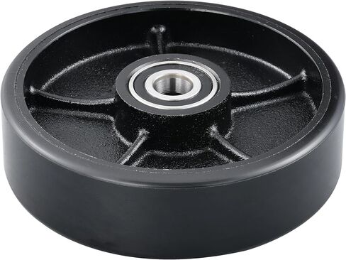 Manual Pallet Jack Steering Wheels Set 7 x 2" (180 x 50mm) Poly Tread Black Color,with Bearings pre-installed, includes Fasteners in Kuwait