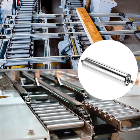 QWORK Conveyor Roller, 2" Diameter x 8" Length, Stainless Steel Gravity Transmission Part with End Caps, for Roller Conveyor Systems, Silver in Saudi Arabia