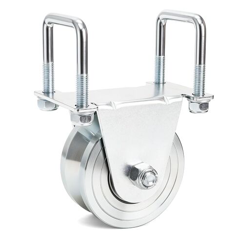 Coloch 4" V Groove Slide Gate Wheel with Dual U-Bolts, Heavy Duty Sliding Gate Wheel with External Mount Bracelet, No Welding Needed for Inverted V-Shape Sliding Rolling Track Gate, Loading 3000lbs in Kuwait