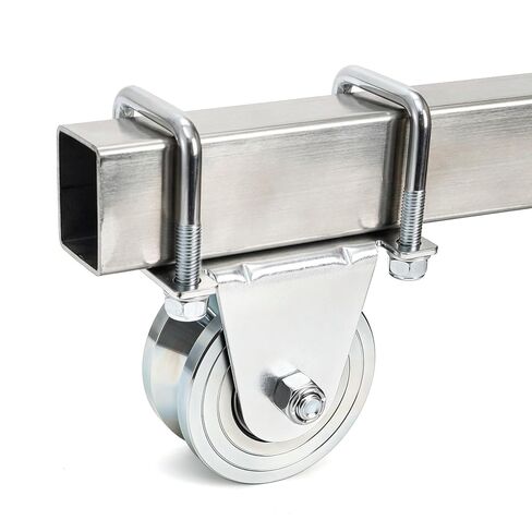 Coloch 4" V Groove Slide Gate Wheel with Dual U-Bolts, Heavy Duty Sliding Gate Wheel with External Mount Bracelet, No Welding Needed for Inverted V-Shape Sliding Rolling Track Gate, Loading 3000lbs in Kuwait