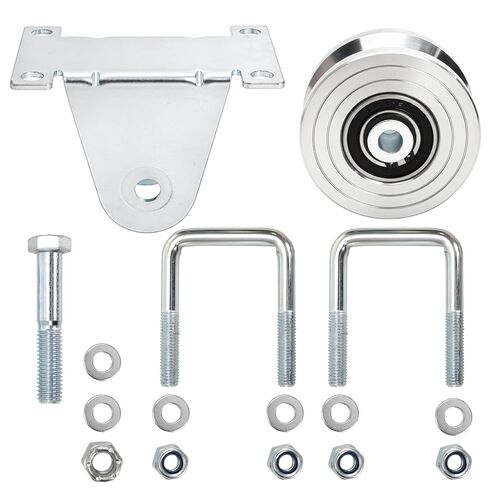 Coloch 4" V Groove Slide Gate Wheel with Dual U-Bolts, Heavy Duty Sliding Gate Wheel with External Mount Bracelet, No Welding Needed for Inverted V-Shape Sliding Rolling Track Gate, Loading 3000lbs in Kuwait