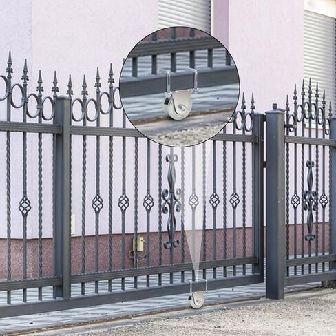 Coloch 4" V Groove Slide Gate Wheel with Dual U-Bolts, Heavy Duty Sliding Gate Wheel with External Mount Bracelet, No Welding Needed for Inverted V-Shape Sliding Rolling Track Gate, Loading 3000lbs in Kuwait