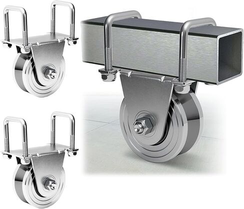 طقم عجلة بوابة منزلقة مقاس 4 بوصات على شكل حرف V، محمل مزدوج محكم الغلق من الفولاذ الصلب شديد التحمل، سعة تصل إلى 3000 رطل، لا يوجد لحام مناسب لبوابات المسار المنزلقة المقلوبة على شكل حرف V in Kuwait