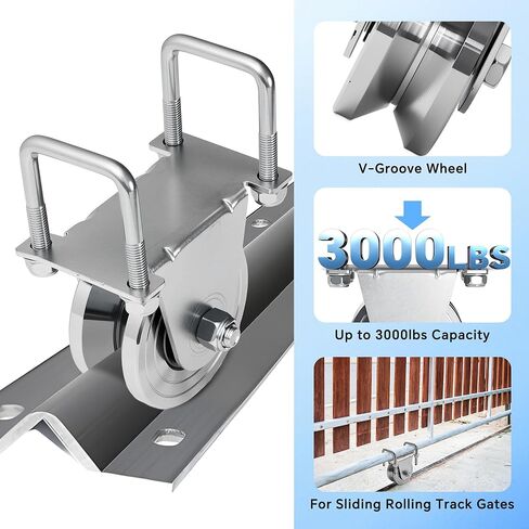 طقم عجلة بوابة منزلقة مقاس 4 بوصات على شكل حرف V، محمل مزدوج محكم الغلق من الفولاذ الصلب شديد التحمل، سعة تصل إلى 3000 رطل، لا يوجد لحام مناسب لبوابات المسار المنزلقة المقلوبة على شكل حرف V in Kuwait