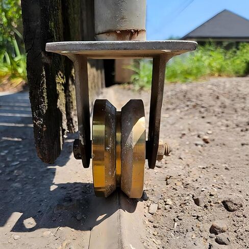 عجلة بكرات بوابة منزلقة مقاس 4 بوصات 2 حزمة عجلة منزلق الأخدود على شكل حرف V عرض 1-3/4 بوصة مع دعامة على شكل حرف U ورافعات حبل متينة مزدوجة التحمل بسعة 3000 رطل مع براغي in Kuwait