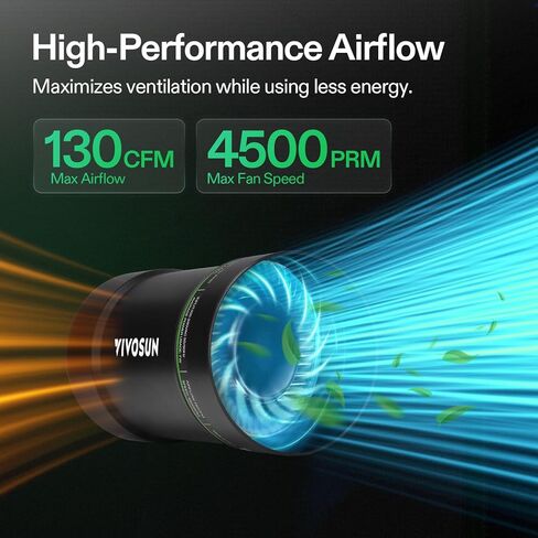 VIVOSUN 4 "مروحة العادم المضمنة ووحدة التحكم في السرعة، ورشة عمل منخفضة الضوضاء 130 CFM مروحة قناة للتهوية HVAC، مروحة معززة للتهوية في خيام النمو والأقبية والحمامات والمطابخ والسندرات والطابعة ثلاثية الأبعاد in Kuwait
