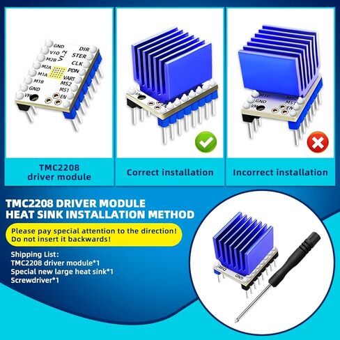 6PCS TMC2208 3D Printer TMC2208 V1.2 Stepper Motor Driver, with Heat Sink Screwdriver for 3D Printer Controller Boards Reprap Ramps1.4 MKS Gen Ender-3 Pro in Saudi Arabia