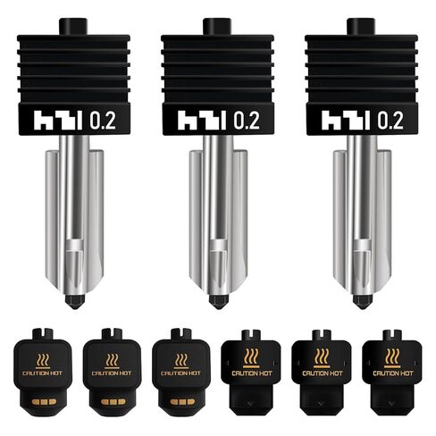 4PCS 0.2/0.4/0.6/0.8mm Hotend Compatible with Bambu Lab P2S/H2S/H2D/A1/A1 Mini – Quick Swap Extruder Print Head with 4 Silicone Cover Socks in Kuwait
