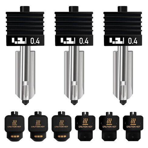 4PCS 0.2/0.4/0.6/0.8mm Hotend Compatible with Bambu Lab P2S/H2S/H2D/A1/A1 Mini – Quick Swap Extruder Print Head with 4 Silicone Cover Socks in Saudi Arabia