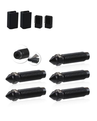 3 عبوات 0.2 + 0.4 + 0.6 مم من السيراميك المحدث لكربون Elegoo Centauri، زيادة الكفاءة الحرارية بنسبة 15%، مع فرشاة فوهة من الفولاذ ثنائي المعدن 0.8 مم، وجوارب سيليكون وأدوات عدة in Kuwait