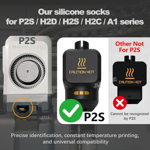 طقم P2S Hotend مكون من قطعتين مع فوهة فولاذية صلبة مثبتة مسبقًا بقطر 0.2 مم لسلسلة Bambu Lab P2S/H2S/H2D Combo/A1 (تتضمن 4 أكمام من السيليكون مع رموز QR) طقم الطارد لملحقات طابعة Bambus ثلاثية الأبعاد. in Kuwait