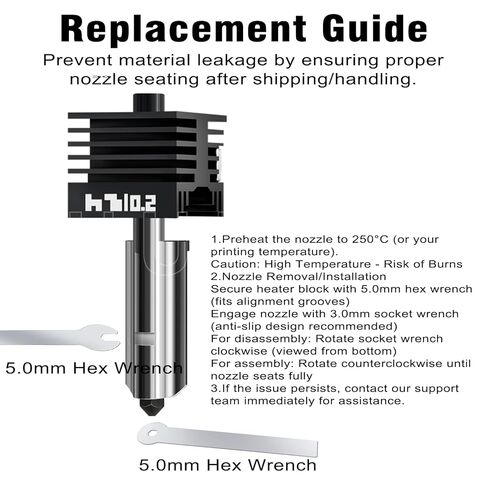 طقم P2S Hotend مكون من قطعتين مع فوهة فولاذية صلبة مثبتة مسبقًا بقطر 0.2 مم لسلسلة Bambu Lab P2S/H2S/H2D Combo/A1 (تتضمن 4 أكمام من السيليكون مع رموز QR) طقم الطارد لملحقات طابعة Bambus ثلاثية الأبعاد. in Kuwait
