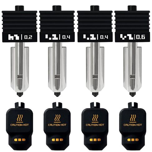 2PCS H2D/H2S/P2S Hotend Kits 0.2mm Hardened Steel Nozzles- for 3D Printer Bambu H2D/A1/A1 Mini Extruder Hot End/Printhead with Silicone Socks Heatbreak Assembled Heatsink and Heat Block in Kuwait