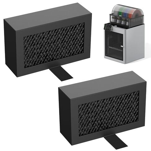 2 Pack Activated Carbon Air Filter Cartridge for Bamboo Lab X1/X1C/P1P/P1S 3D Printer, Replacement Carbon Filters for VOCs PM2.5 Odors, Black in Kuwait