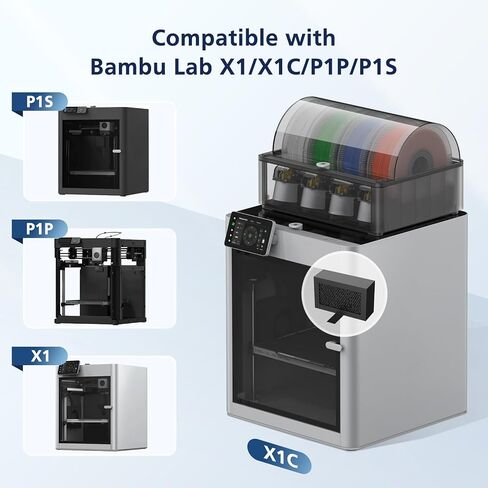 2 Pack Activated Carbon Air Filter Cartridge for Bamboo Lab X1/X1C/P1P/P1S 3D Printer, Replacement Carbon Filters for VOCs PM2.5 Odors, Black in Kuwait