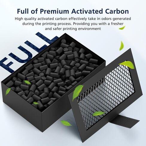 2 Pack Activated Carbon Air Filter Cartridge for Bamboo Lab X1/X1C/P1P/P1S 3D Printer, Replacement Carbon Filters for VOCs PM2.5 Odors, Black in Kuwait