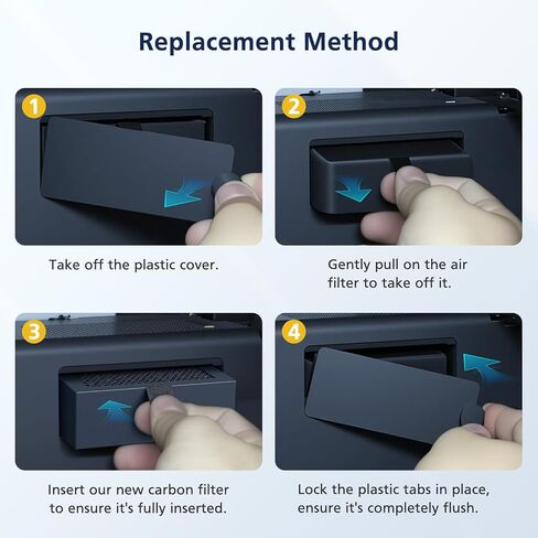 2 Pack Activated Carbon Air Filter Cartridge for Bamboo Lab X1/X1C/P1P/P1S 3D Printer, Replacement Carbon Filters for VOCs PM2.5 Odors, Black in Kuwait