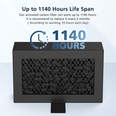 2 Pack Activated Carbon Air Filter Cartridge for Bamboo Lab X1/X1C/P1P/P1S 3D Printer, Replacement Carbon Filters for VOCs PM2.5 Odors, Black in Kuwait