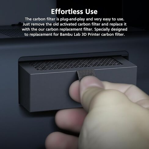 2 Pack Activated Carbon Air Filter Cartridge for Bamboo Lab X1/X1C/P1P/P1S 3D Printer, Replacement Carbon Filters for VOCs PM2.5 Odors, Black in Kuwait