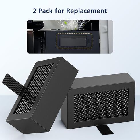 2 Pack Activated Carbon Air Filter Cartridge for Bamboo Lab X1/X1C/P1P/P1S 3D Printer, Replacement Carbon Filters for VOCs PM2.5 Odors, Black in Kuwait