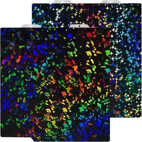 257x257mm PEF+PEY Build Plate for Bambu Lab P2S/A1/X1C/X1/X1E/P1P/P1S, Rainbow Confetti PEF+Galaxy PEY Spring Steel Plate Print Bed for Bambu Labs 3D Printer in Kuwait