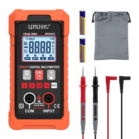 Digital Multimeter Voltmeter Battery Voltage Multi Tester Continuity Ohm Volt Amp DC AC Current Resistance Diodes 2000 Counts Electrical Test Meter with Leads Backlight LCD Display in Kuwait