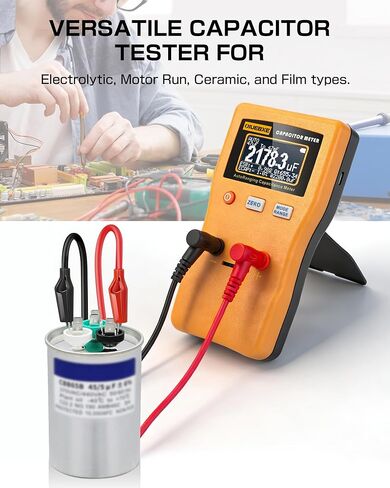 جهاز اختبار المكثفات الرقمية CapMaster 470F مع تقدير ESR، مقياس السعة 0.01pF-470F لإصلاح التدفئة والتهوية وتكييف الهواء والأجهزة، ±1%-±12% دقة، نطاق تلقائي in Kuwait