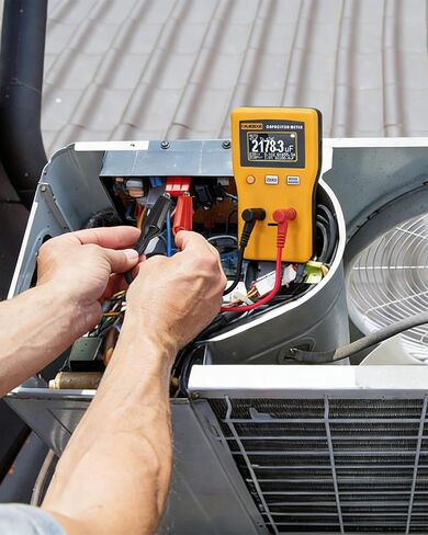 جهاز اختبار المكثفات الرقمية CapMaster 470F مع تقدير ESR، مقياس السعة 0.01pF-470F لإصلاح التدفئة والتهوية وتكييف الهواء والأجهزة، ±1%-±12% دقة، نطاق تلقائي in Kuwait