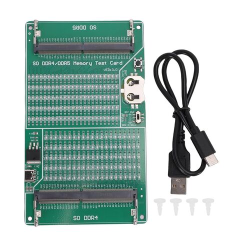 جهاز اختبار ذاكرة DDR4 DDR5 مع ضوء، بطاقة اختبار ذاكرة الوصول العشوائي DDR4 مناسبة للكمبيوتر المحمول وخادم سطح المكتب، استكشاف أخطاء الأجهزة وإصلاحها بسهولة، طاقة البطارية أو كابل النوع C in Saudi Arabia