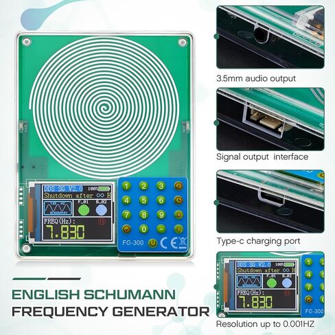 0.01 to 200000Hz Adjustable Schumann Resonance Generator Ultra Low Frequency Generator Resonator Sound Frequency Machine with USB and Acrylic Case for Sleep, Yoga, Meditation, Stress Relief in Kuwait