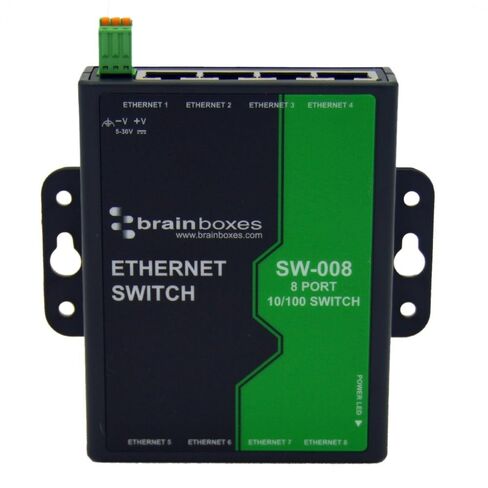 Brainboxes 8 Port غير المُدارة Ethernet Switch قابل للتركيب - 8 منافذ - TAA متوافقة in Kuwait