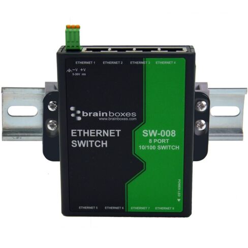 Brainboxes 8 Port غير المُدارة Ethernet Switch قابل للتركيب - 8 منافذ - TAA متوافقة in Kuwait