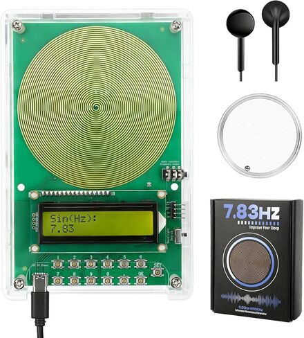 Frequency Generator for Healing | 7.83Hz Schumann Resonance Frequency Generator | Adjustable 0.01Hz–200kHz Sound Therapy Device with Acrylic Case for Sleep, Meditation & Relaxation in Kuwait
