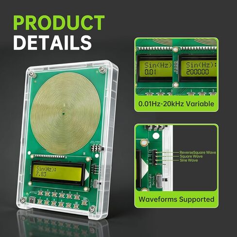 Frequency Generator for Healing | 7.83Hz Schumann Resonance Frequency Generator | Adjustable 0.01Hz–200kHz Sound Therapy Device with Acrylic Case for Sleep, Meditation & Relaxation in Kuwait