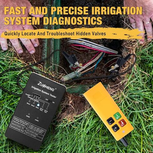Irrigation System Tester, Sprinkler Valve Locator, 4 Modes including Solenoid Activator, Wire Tracer, Audio Probe, Clock Test, with LED Indicators, Built-in Flashlight, Type-C Rechargeable in Saudi Arabia