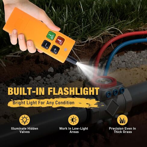 Irrigation System Tester, Sprinkler Valve Locator, 4 Modes including Solenoid Activator, Wire Tracer, Audio Probe, Clock Test, with LED Indicators, Built-in Flashlight, Type-C Rechargeable in Saudi Arabia