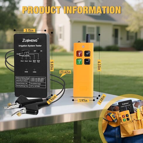 Irrigation System Tester, Sprinkler Valve Locator, 4 Modes including Solenoid Activator, Wire Tracer, Audio Probe, Clock Test, with LED Indicators, Built-in Flashlight, Type-C Rechargeable in Saudi Arabia