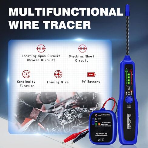 جهاز تتبع أسلاك السيارات الكهربائية المفتوحة والقصيرة، جهاز اختبار الدائرة الكهربائية، جهاز كشف الأعطال، عدة مسبار كابل الحبر، اختبار استمرارية تعقب الأسلاك لتيار مستمر 6-42 فولت in Kuwait