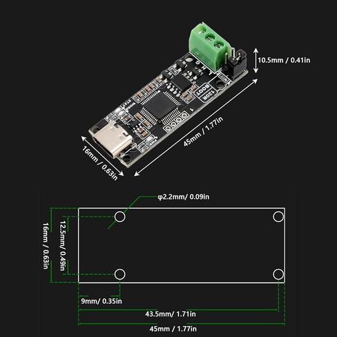 دعم محول وحدة تحليل CANable 2.0 USB إلى CAN، معالج ARM Cortex M4 عالي الأداء، متوافق مع المنصات القائمة على ARM لـ RasPi، in Kuwait