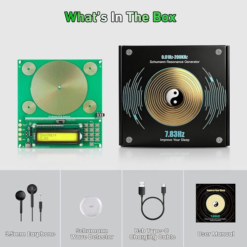 مولد تردد قابل للتعديل للشفاء | مولد نبض الرنين شومان 7.83 هرتز أجهزة تردد الصوت لموجة جيبية طبيعية لعلاج النوم (0.01 هرتز-200000 هرتز) in Kuwait